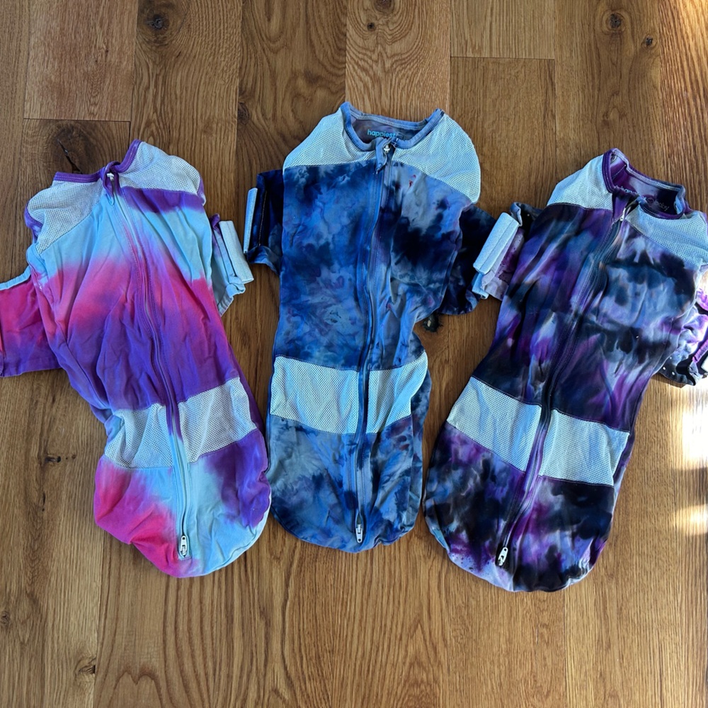 Snoo tie dye custom M sleep sacks x3!